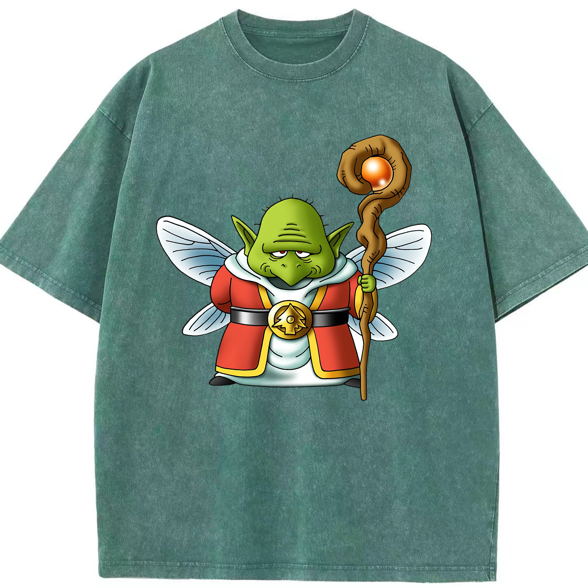 （画像用） ドラゴンクエスト Doragon Kuesuto Dragon Quest 綿100% ヴィンテージ風 半袖Tシャツ（フロントプリント）